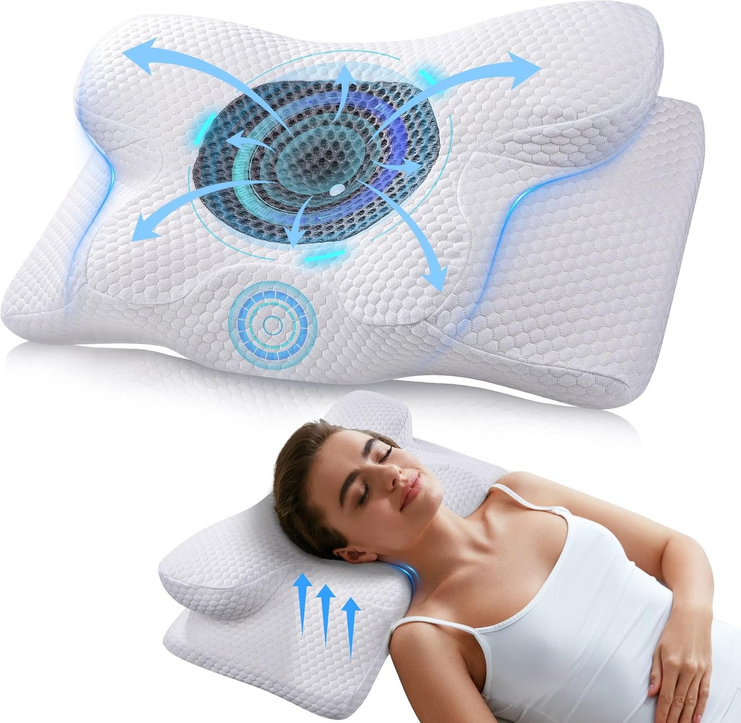 🌙 Oreiller Ergonomique à Mémoire de Forme